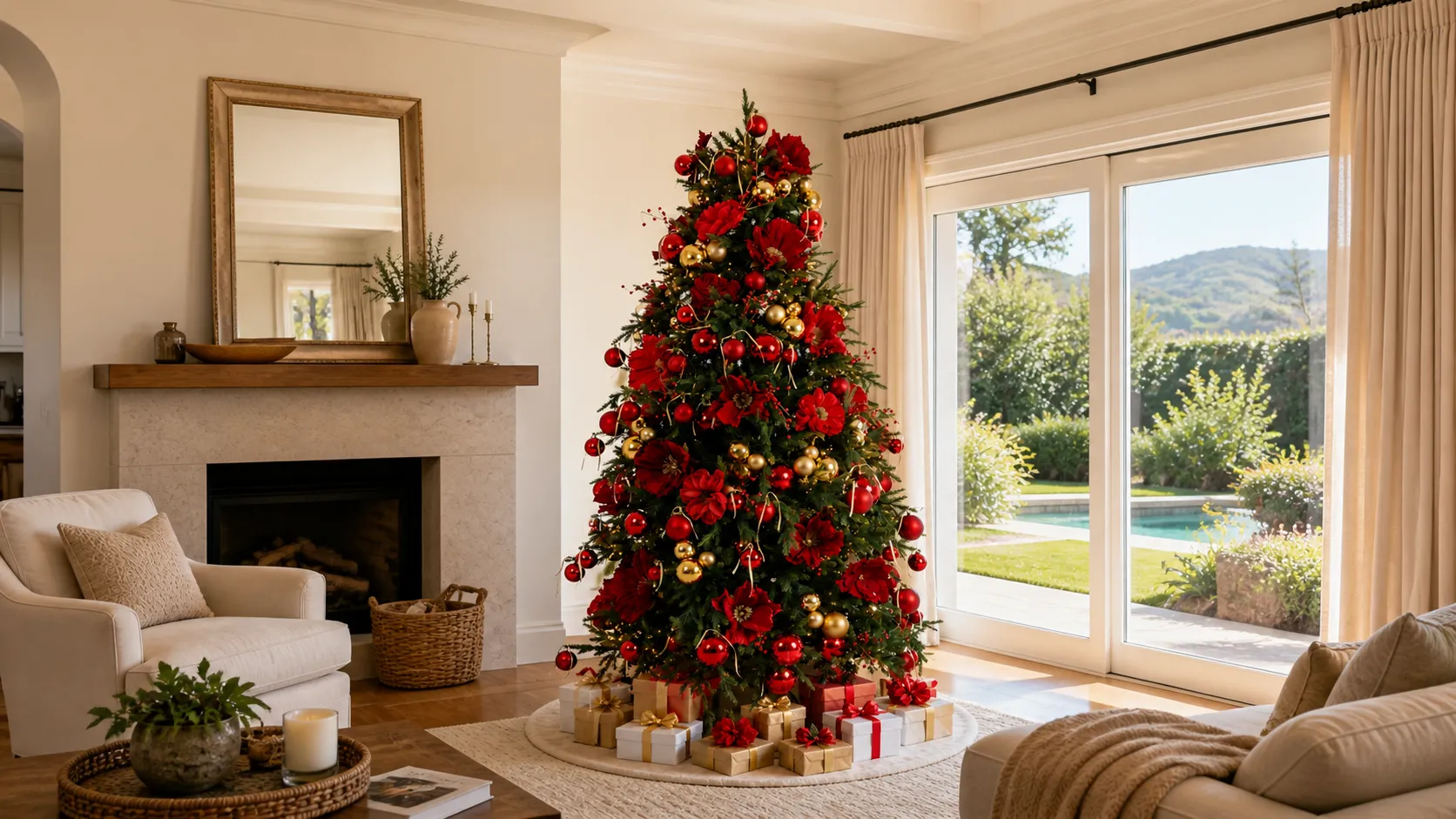 Seasonal trees and greenery supplied for a styled production set